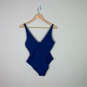 Everlane Nyle Dark Blue One Piece Swim Suit Size Large Women Vacation Beach New